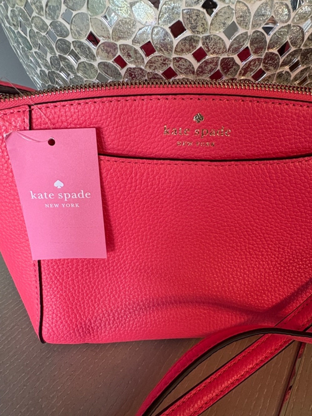kate spade Hot Pink Pebbled Leather Crossbody with Front Pocket - Picture 2 of 6